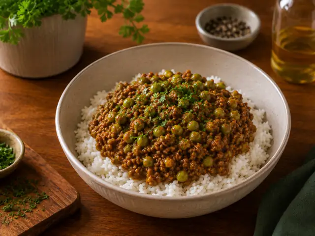 Beef Curry Mince Rice Bowl