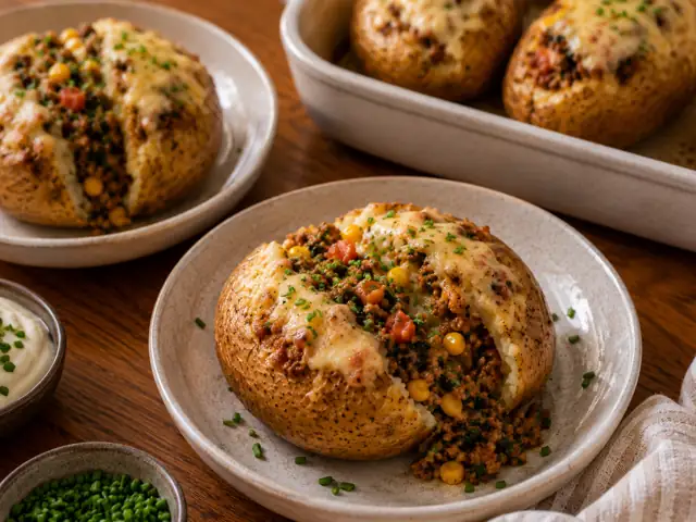 Beef Mince Loaded Potatoes