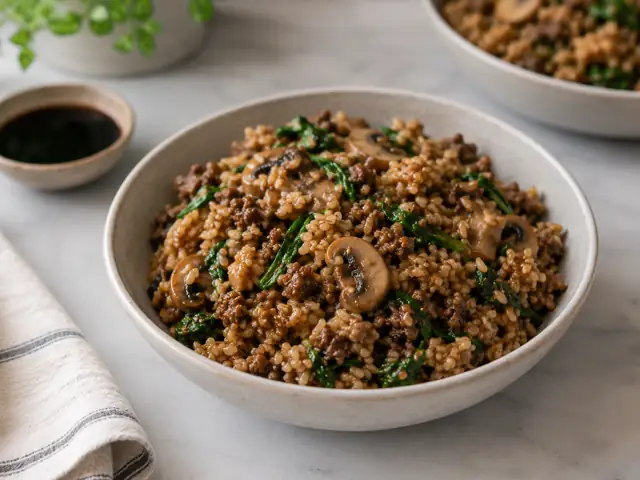 Beef Soy Mushroom Bowl