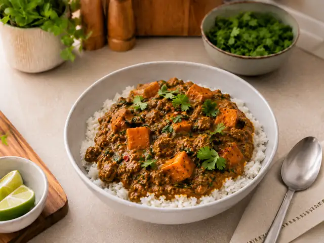 Beef Sweet Potato Curry Bowl