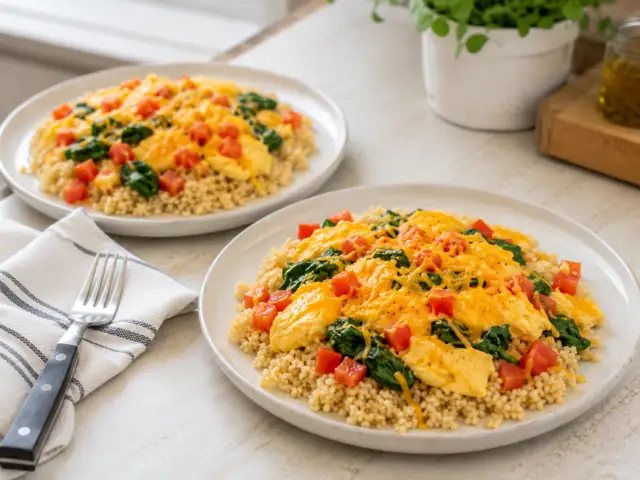 Cheese Egg Breakfast Rice Plate
