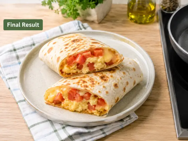 Cheesy Egg and Tomato Wrap