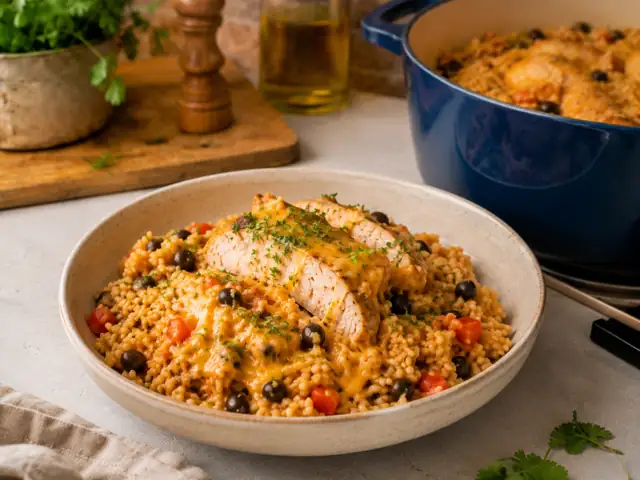 Chicken Black Bean Rice Bake