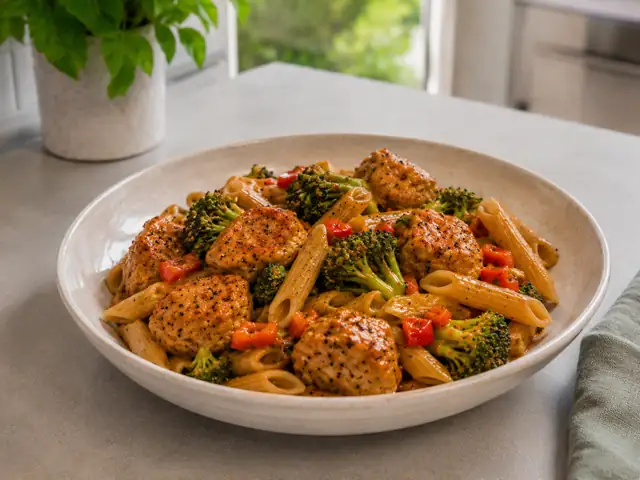 Chicken Broccoli Soy Pasta