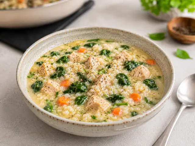 Chicken Coconut Rice Soup Bowl