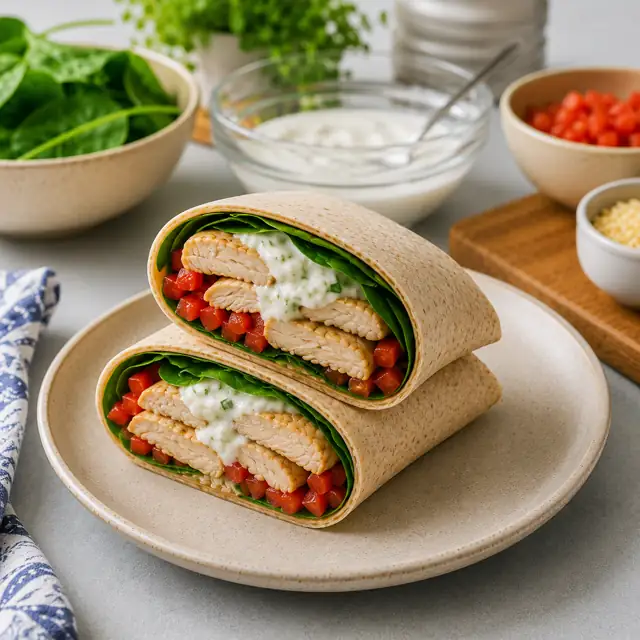 Chicken Greek Yoghurt Wraps
