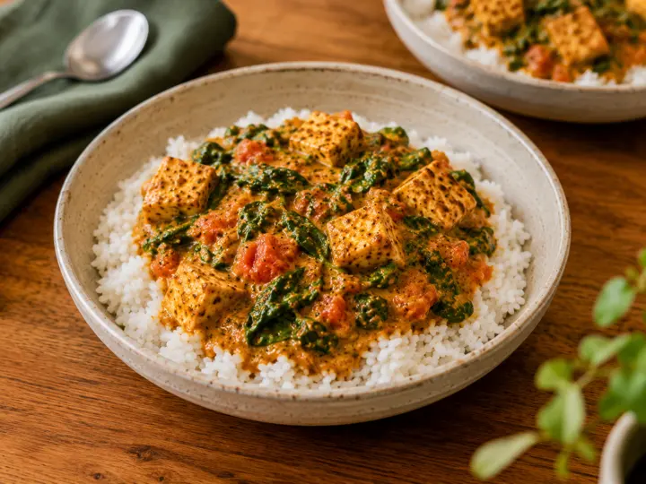 Tofu Spinach Coconut Curry