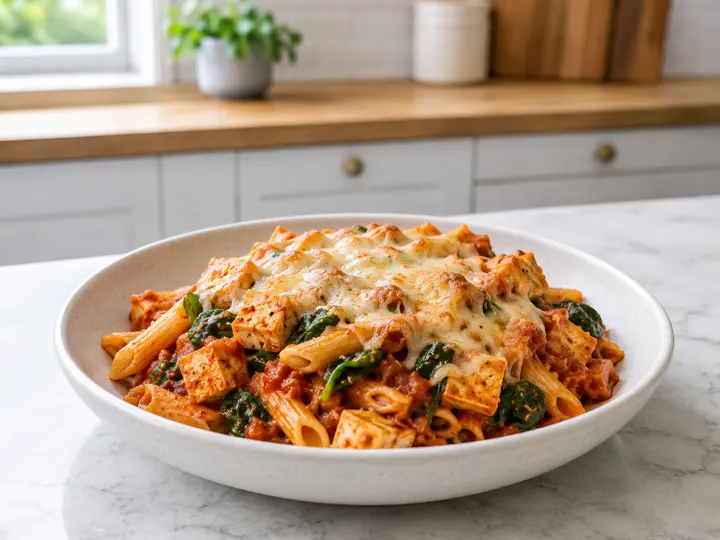 Tofu Tomato Pasta Bake
