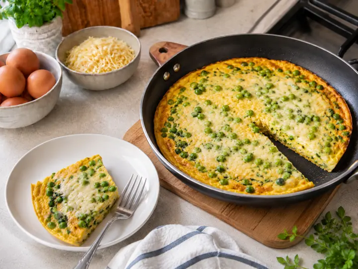 Vegetarian Pea and Cheese Frittata